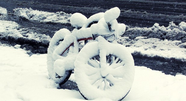 Зимой на велосипеде