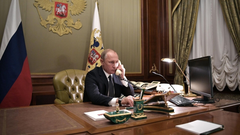Путин проводит телефонный разговор с Эрдоганом