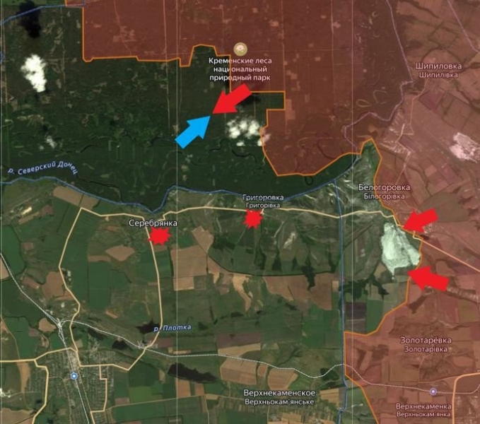 Обновлённая карта боевых действий на Украине по данным на 12:00 мск сегодня, 01.03.2024