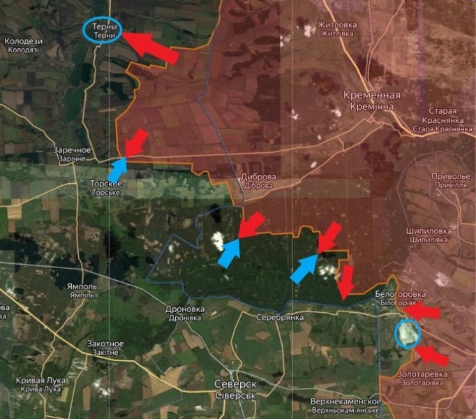 Обновлённая карта боевых действий на Украине по данным на 12:00 мск сегодня, 04.03.2024