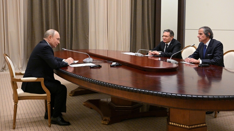 Песков прокомментировал встречу Путина и Гросси