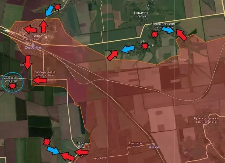 Ситуация под Авдеевкой на сегодня. Карта боевых действий от 25 апреля 2024 года
