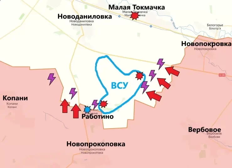 Обновлённая карта боевых действий на Украине в зоне СВО по состоянию на сегодня, 24.05.2024