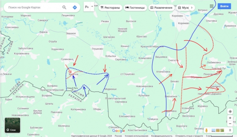 Свежая карта боевых действий в Курской области на утро 15.09.2024. Сводка Юрия Подоляки: итоги пятого дня контрнаступления ВС РФ