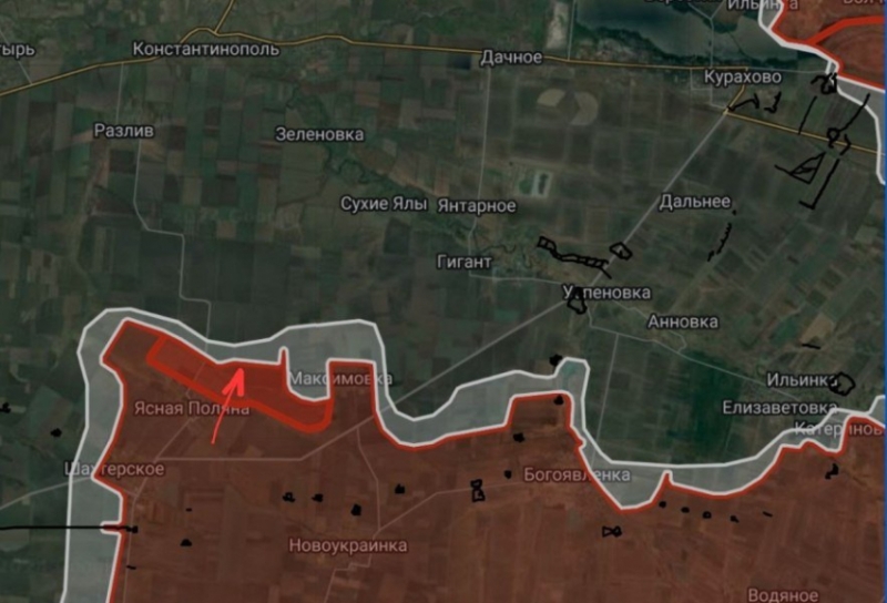 ВС РФ продвинулись на глубину до 2 км на Константинопольском направлении: новая карта боевых действий в зоне СВО