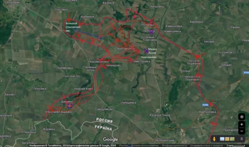 Опубликована новая карта боевых действий в Курской области по состоянию на субботу, 28.12.2024