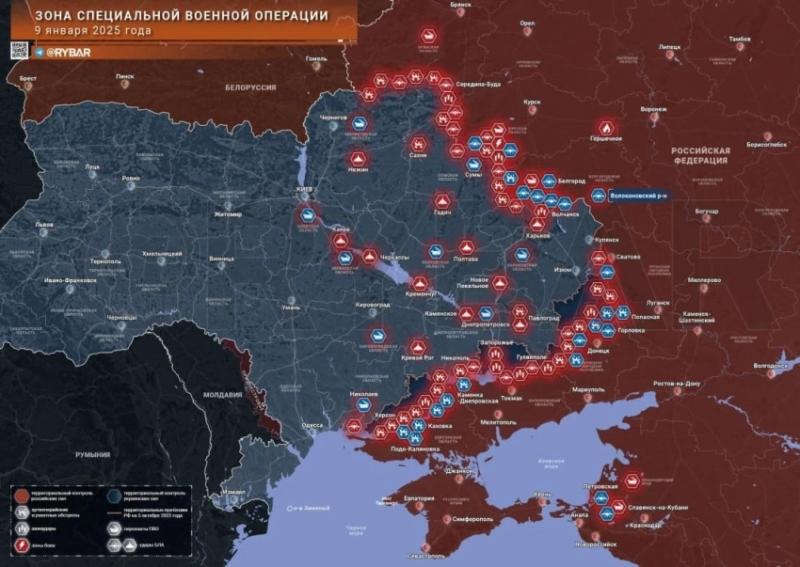 Свежая карта боевых действий на Украине на 10.01.2025: обстановка на фронтах СВО на сегодня