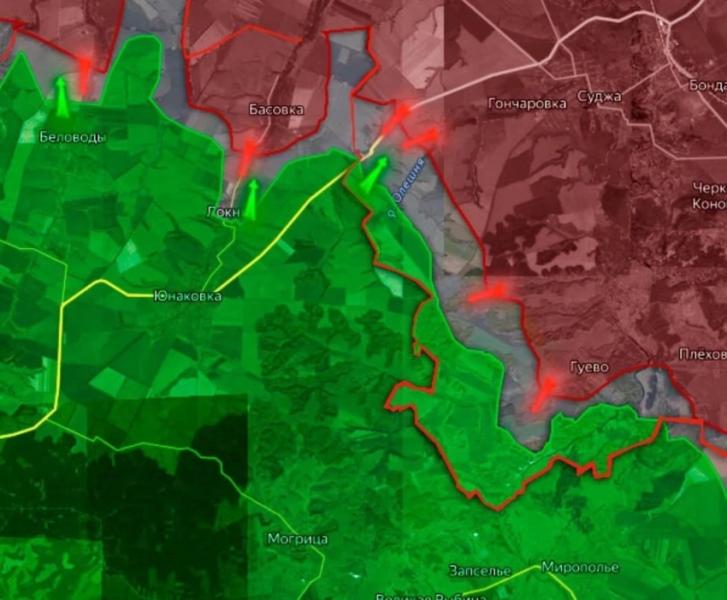В Курской области интенсивные бои идут в районе Олешни: карта боевых действий по состоянию на 23.04.2025
