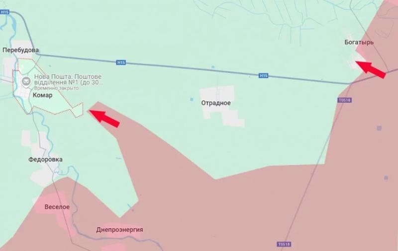 ВС РФ продвинулись на несколько км за сутки вдоль реки Мокрые Ялы и вышли к окраине села Комар