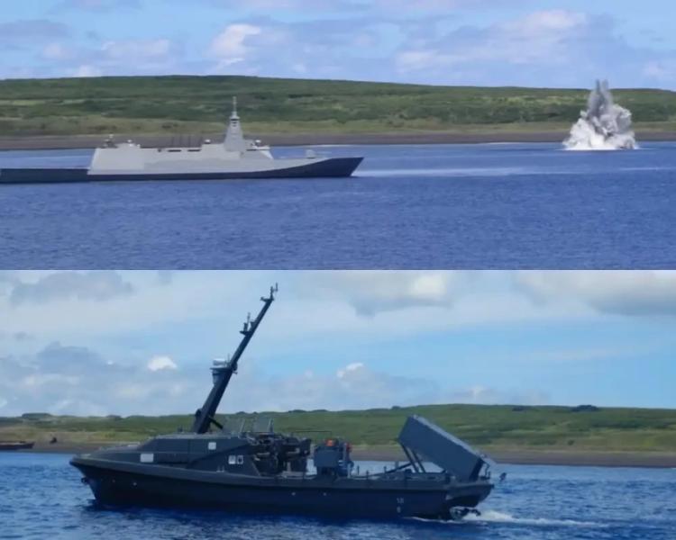 Японский фрегат класса Mogami провел первые учения по обезвреживанию мин с использованием надводного беспилотника