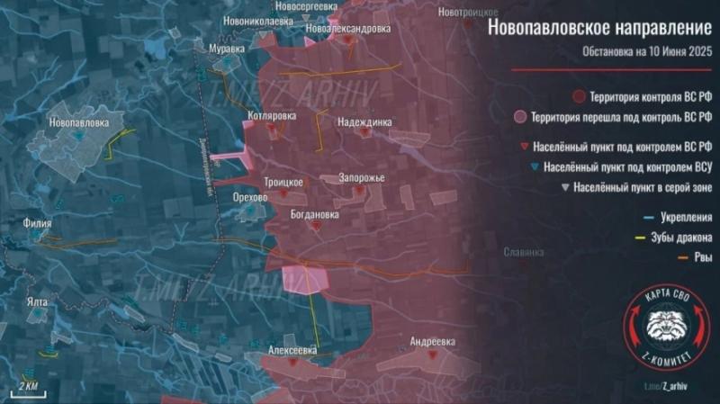 ВС РФ с тяжёлыми боями взяли под контроль большую часть н.п. Коптево на Покровском направлении: свежие данные о боях в зоне СВО на 10.06.2025