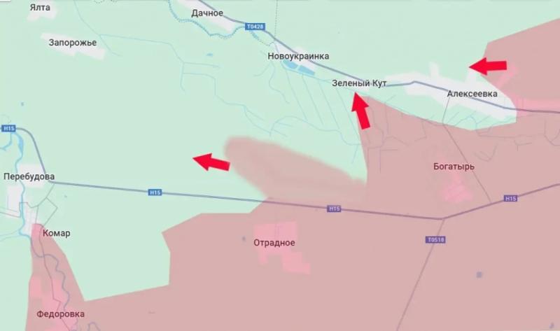 ВС РФ вплотную подошли к населённому пункту Зелёный Кут, от которого до днепропетровского Дачного около 3 км