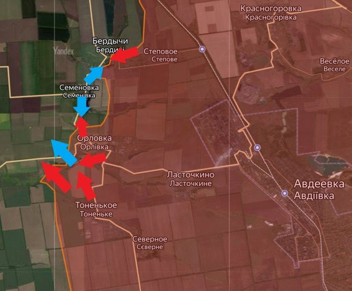 Ситуация под Авдеевкой на сегодня, 25 марта 2024. Карта боевых действий на Авдеевском направлении