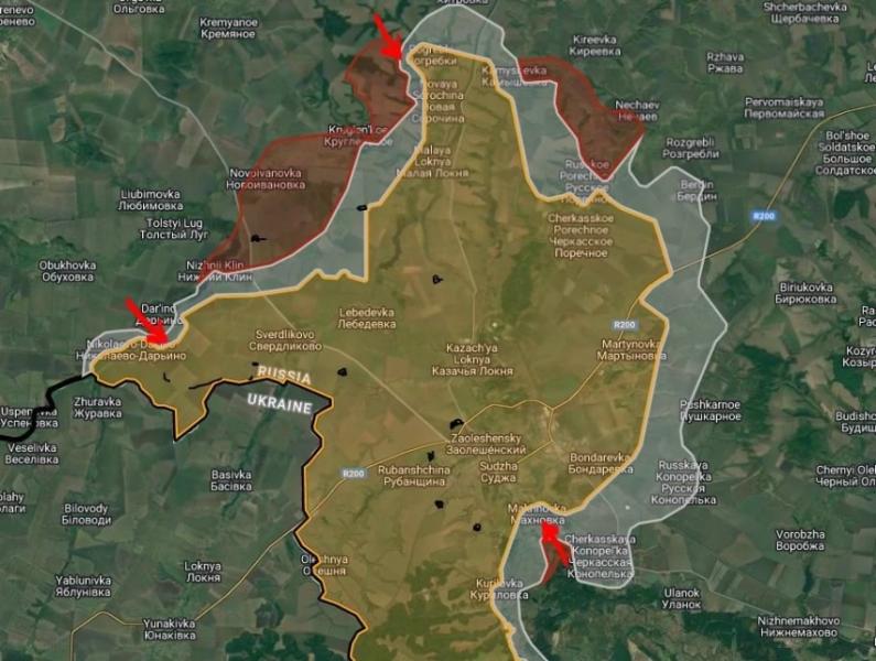 ВС РФ ведут бои в районе Николево-Дарьино в Курской области: карта боевых действий по состоянию на четверг, 16 января 2025 года